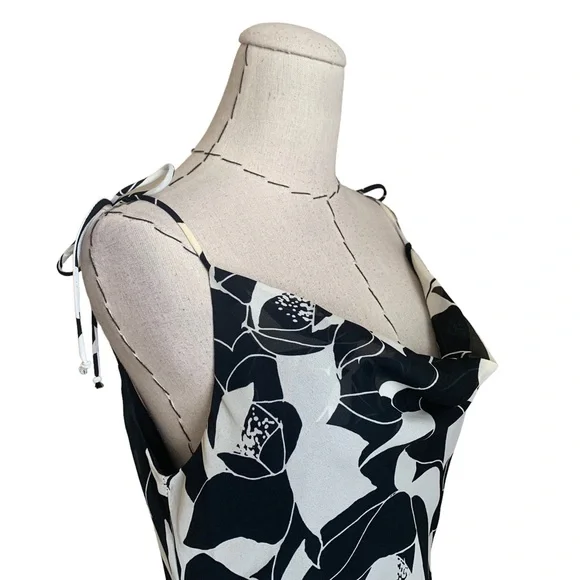 Vintage Y2K B Smart Cowl Slip Print Dress Sex City Carrie Bradshaw - Picture 3 of 10